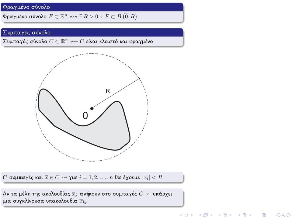 συμπαγές και x C για i = 1, 2,.