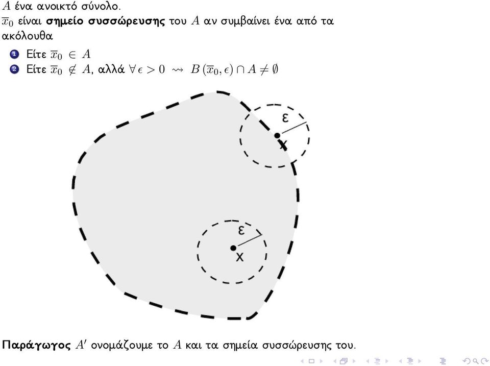 ένα από τα ακόλουθα 1 Είτε x 0 A 2 Είτε x 0 A,