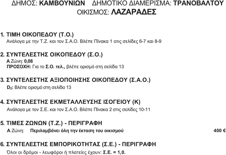 Ανάλογα με την Τ.Ζ. και τον Σ.Α.Ο.