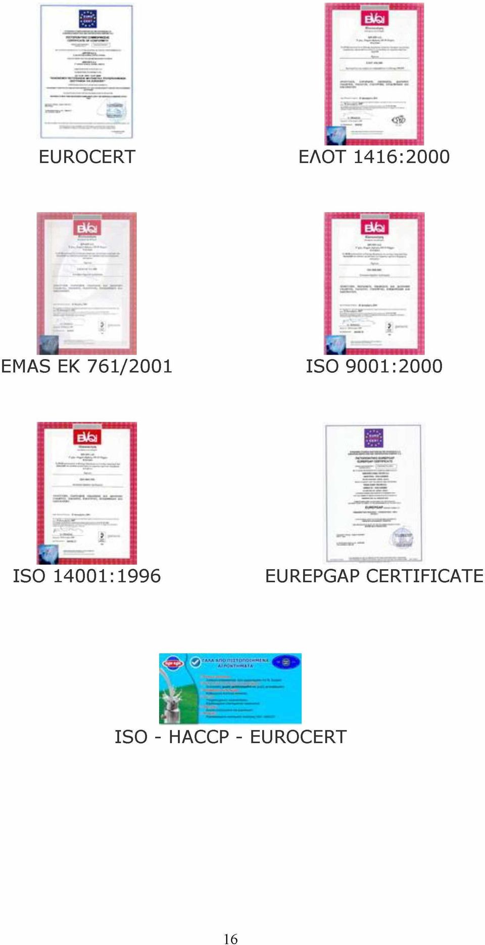 ISO 14001:1996 EUREPGAP