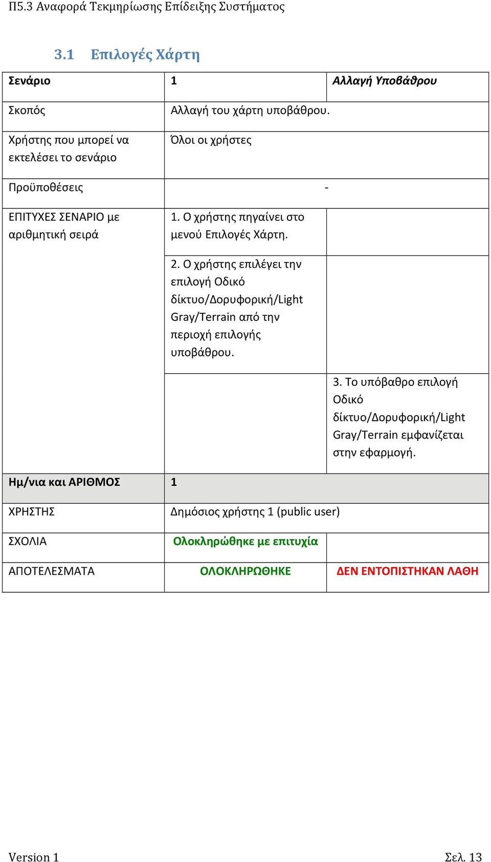 Ο χρήστης επιλέγει την επιλογή Οδικό δίκτυο/δορυφορική/light Gray/Terrain από την