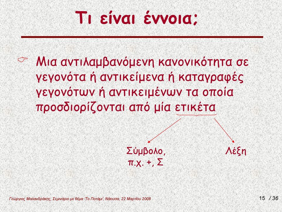 καταγραφές γεγονότων ή αντικειμένων τα οποία