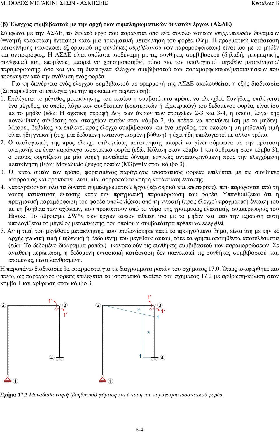 Η ΑΣΔΕ είαι απόλυτα ισοδύαμη με τις συθήκες συμβιβαστού (δηλαδή, γεωμετρικής συέχειας) και, επομέως, μπορεί α χρησιμοποιηθεί, τόσο για το υπολογισμό μεγεθώ μετακίησης/ παραμόρφωσης, όσο και για τη