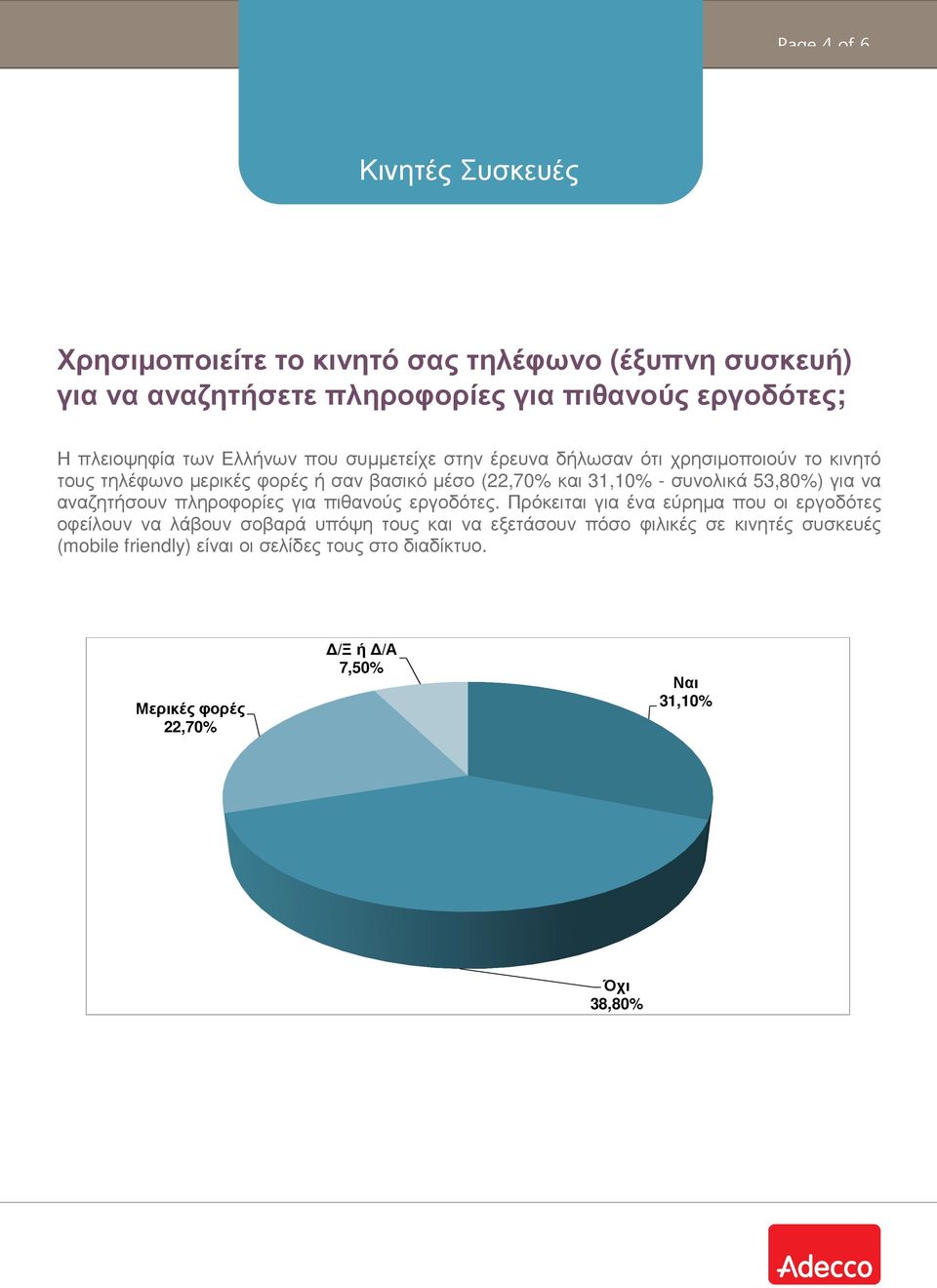 53,80%) για να αναζητήσουν πληροφορίες για πιθανούς εργοδότες.