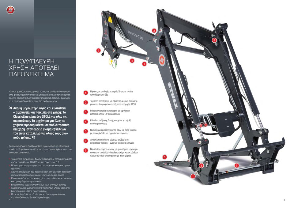 » Ακόμη μεγαλύτερη ισχύς και ευστάθεια αξιοπιστία και ποικιλία στη χρήση: Το Classic Line είναι ένα STOLL για όλες τις περιπτώσεις.