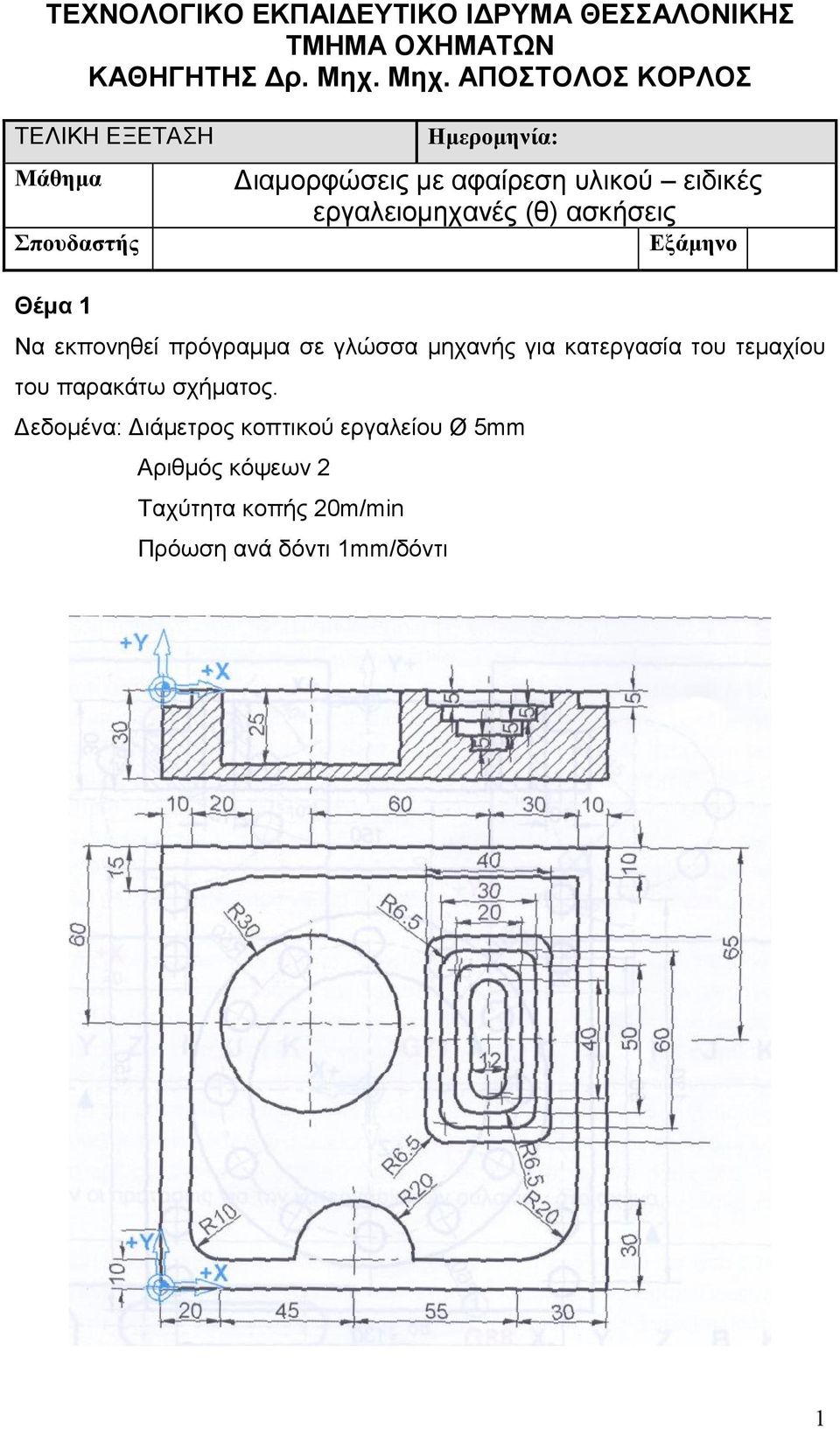 ασκήσεις Θέµα 1 Να εκπονηθεί πρόγραµµα σε γλώσσα µηχανής για κατεργασία του