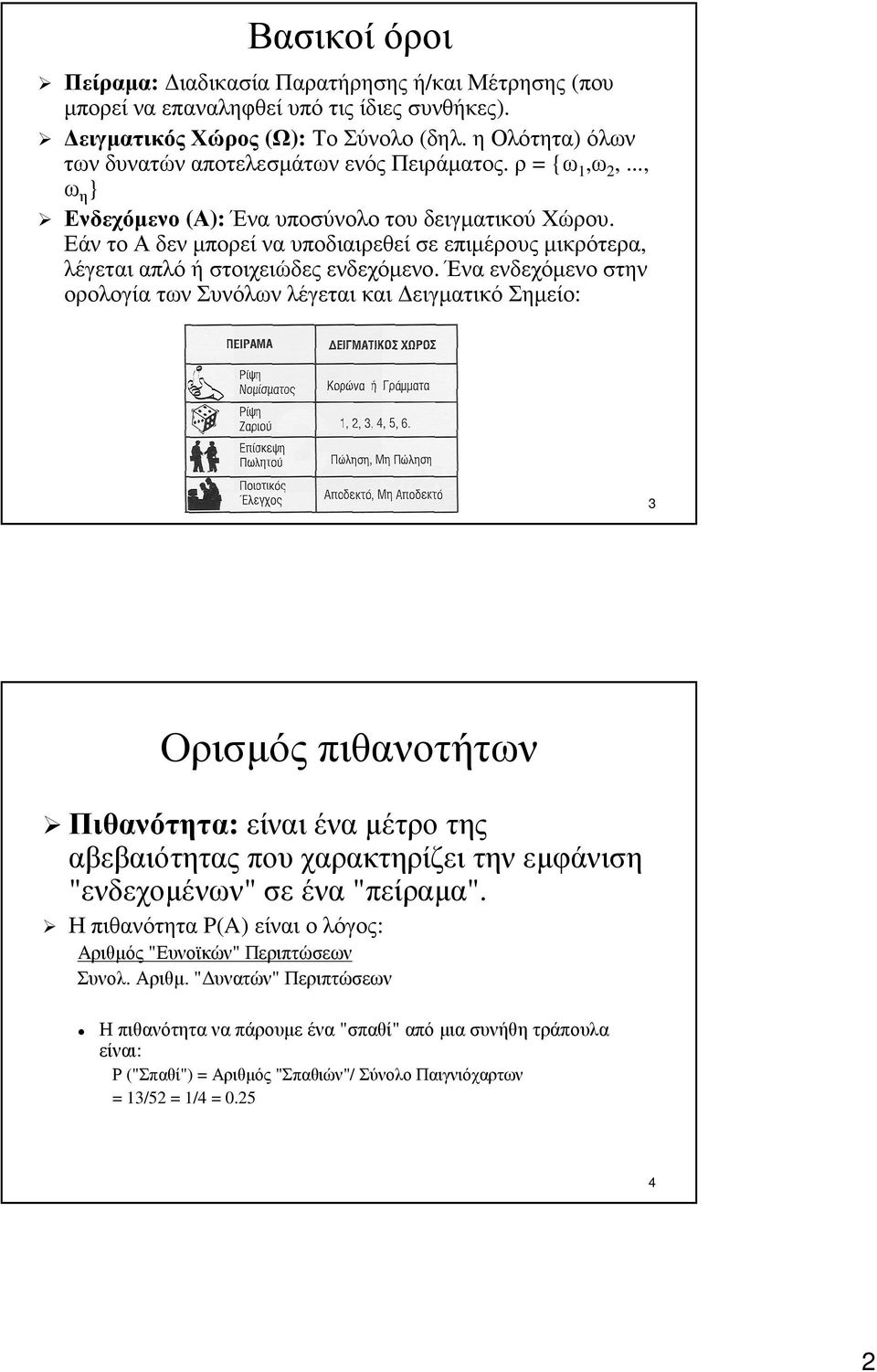 ΕάντοΑδενµπορείναυποδιαιρεθείσεεπιµέρουςµικρότερα, λέγεται απλό ή στοιχειώδες ενδεχόµενο.