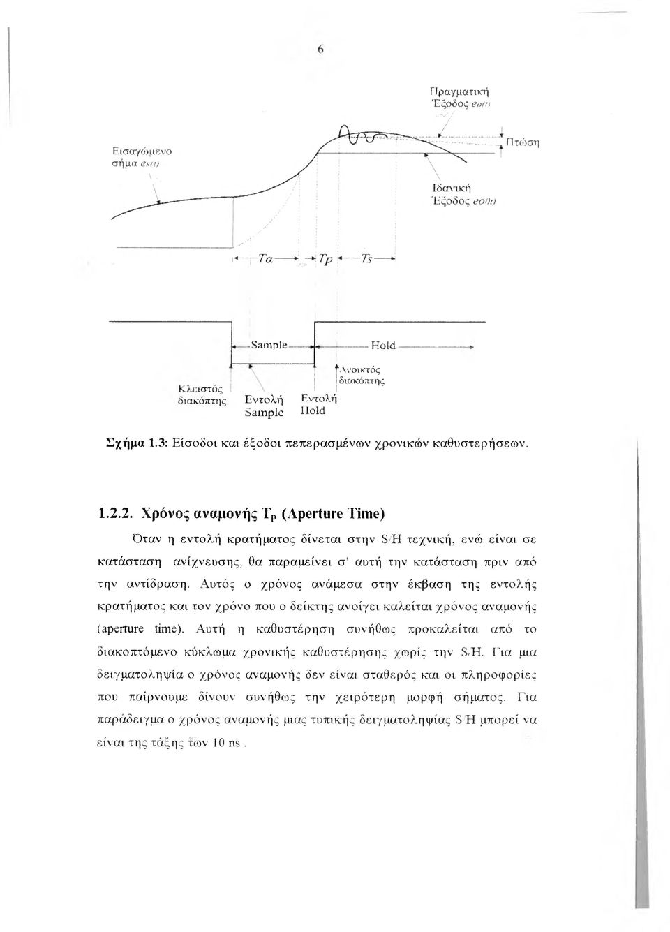 Αυτός ο χρόνος ανάμεσα στην έκβαση της εντολής κρατήματος και τον χρόνο που ο δείκτης ανοίγει καλείται χρόνος αναμονής (aperture time).