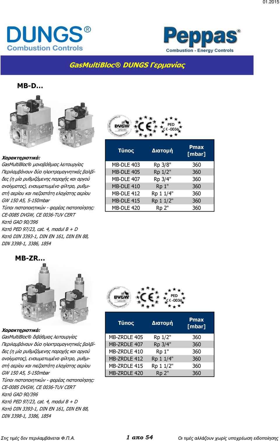 4, modul B + D Κατά DIN 3393-1, DIN EN 161, DIN EN 88, DIN 3398-1, 3386, 1854 MB-DLE 403 Rp 3/8" 360 MB-DLE 405 Rp 1/2" 360 MB-DLE 407 Rp 3/4" 360 MB-DLE 410 Rp 1" 360 MB-DLE 412 Rp 1 1/4" 360 MB-DLE