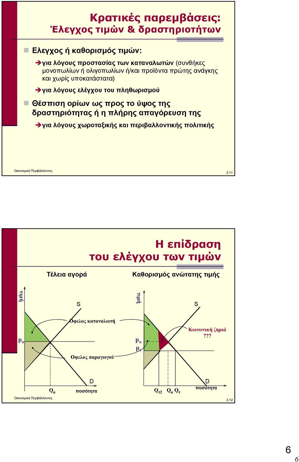 ως προς το ύψος της δραστηριότητας ή η πλήρης απαγόρευση της για λόγους χωροταξικής και περιβαλλοντικής πολιτικής 2.