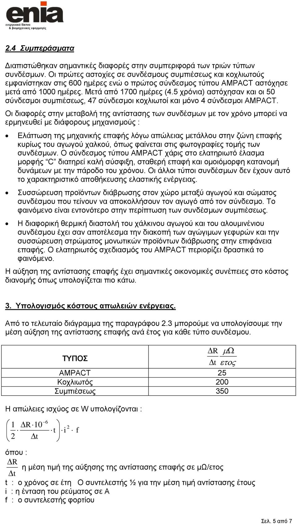 5 ρξόληα) αζηόρεζαλ θαη νη 50 ζύλδεζκνη ζπκπηέζεσο, 47 ζύλδεζκνη θνριησηνί θαη κόλν 4 ζύλδεζκνη AMPACT.