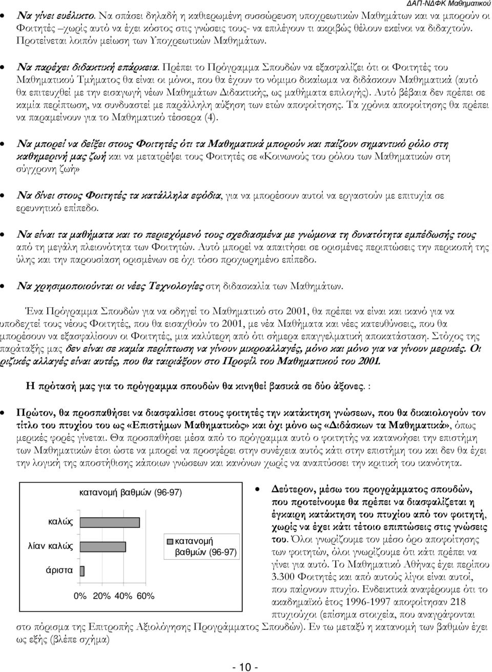 Προτείνεται λοιπόν µείωση των Υποχρεωτικών Μαθηµάτων. Να αρέχει διδακτική ε άρκεια.