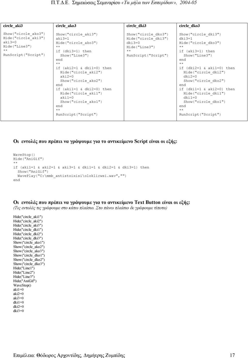 Hide("circle_dki3") dki3=0 Hide("Line3") RunScript("Script") Show("circle_dki3") dki3=1 Hide("circle_dko3") if (aki3=1) then Show("Line3") if (dki2=1 & aki1=0) then Hide("circle_dki2") dki2=0