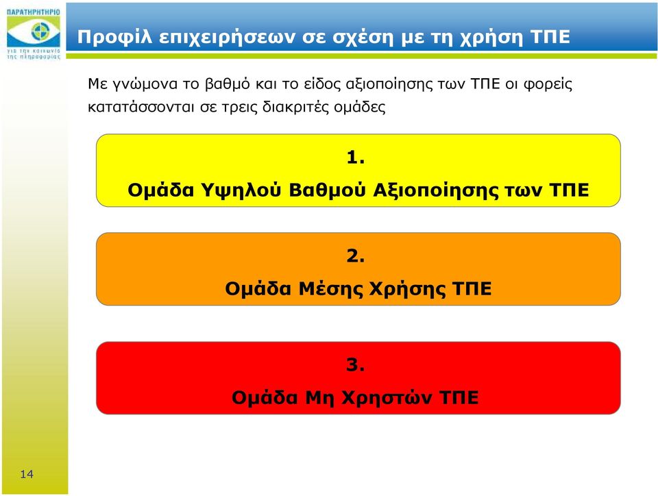 κατατάσσονται σε τρεις διακριτές οµάδες 1.