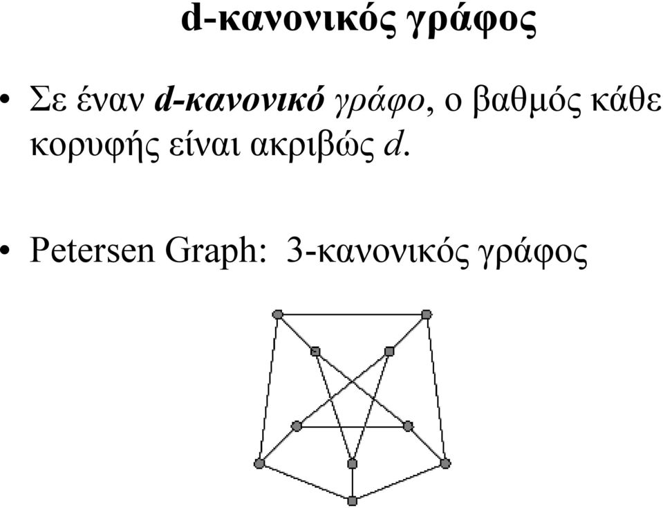 κάθε κορυφής είναι ακριβώς d.