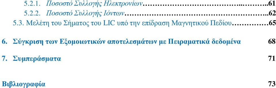 Μειέηε ηνπ ήκαηνο ηνπ LIC ππφ ηελ επίδξαζε Μαγλεηηθνχ Πεδίνπ