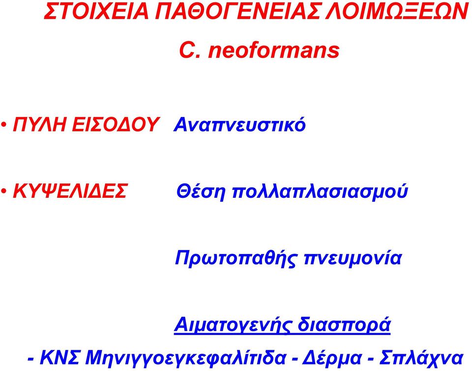 Θέση πολλαπλασιασμού Πρωτοπαθής πνευμονία