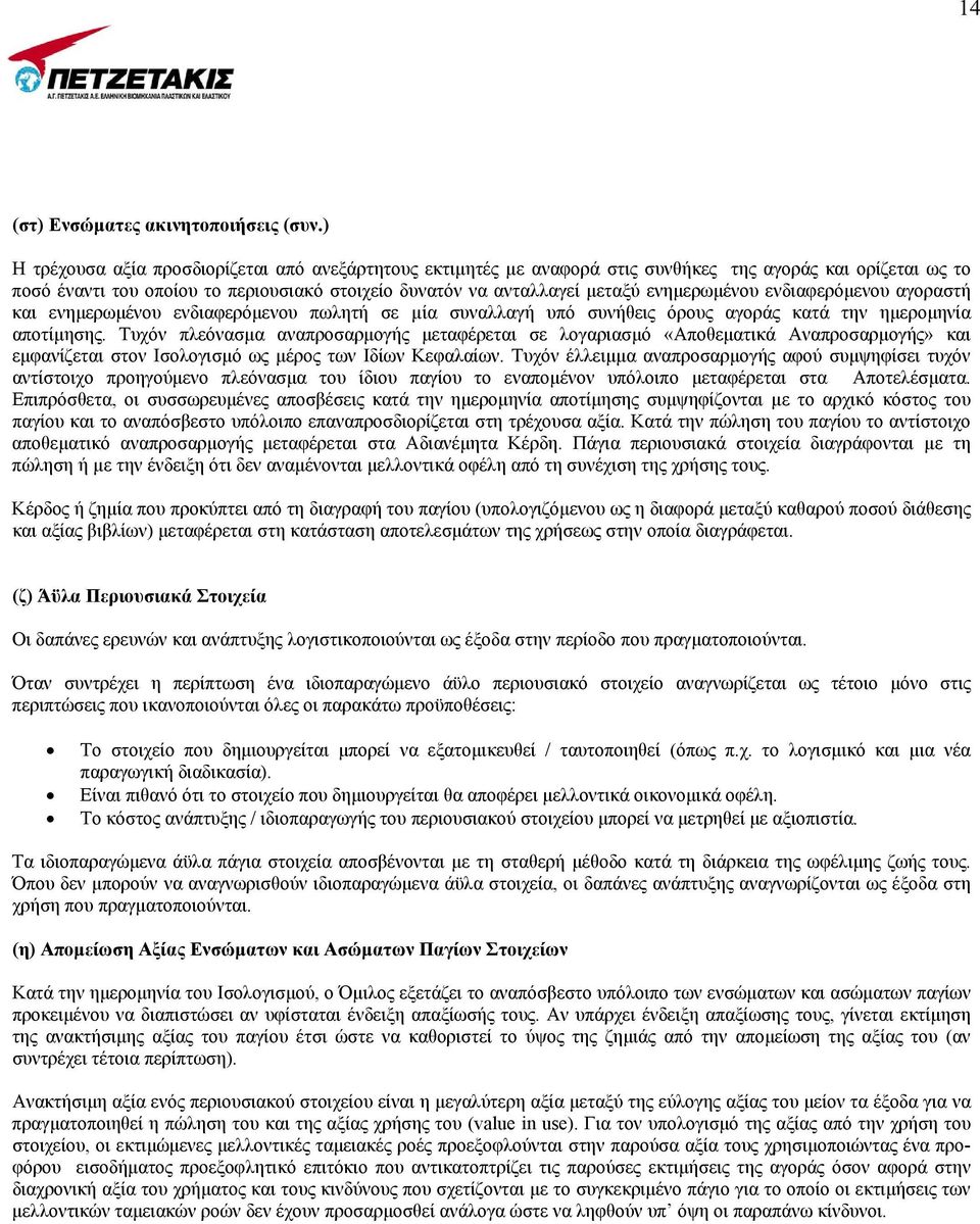 ενημερωμένου ενδιαφερόμενου αγοραστή και ενημερωμένου ενδιαφερόμενου πωλητή σε µία συναλλαγή υπό συνήθεις όρους αγοράς κατά την ημερομηνία αποτίμησης.