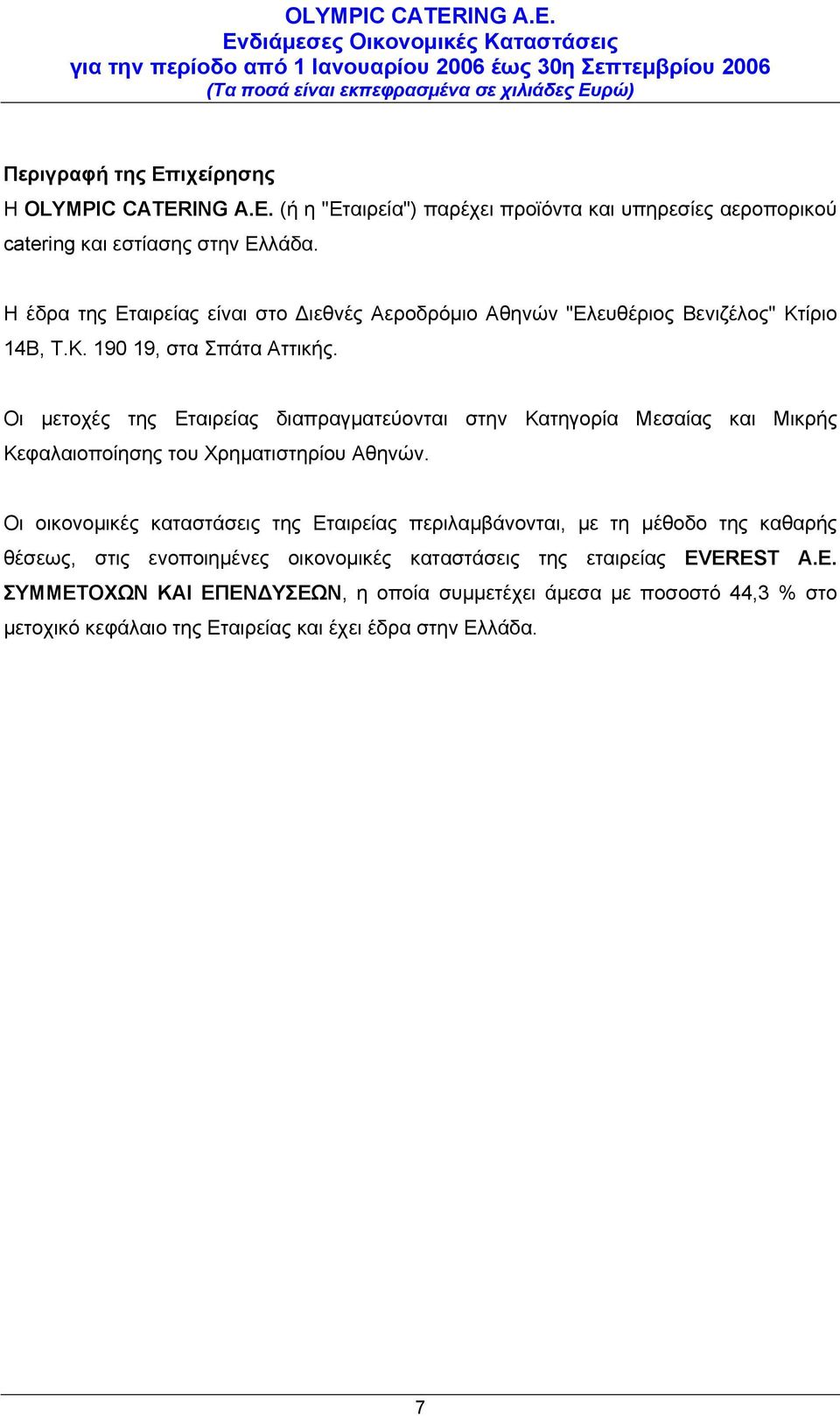 Η έδρα της Εταιρείας είναι στo Διεθνές Αεροδρόμιο Αθηνών "Ελευθέριος Βενιζέλος" Κτίριο 14Β, Τ.Κ. 190 19, στα Σπάτα Αττικής.