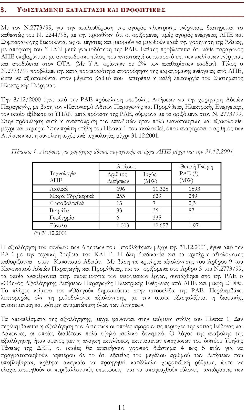 γνωµοδότηση της ΡΑΕ. Επίσης προβλέπεται ότι κάθε παραγωγός ΑΠΕ επιβαρύνεται µε ανταποδοτικό τέλος, που αντιστοιχεί σε ποσοστό επί των πωλήσεων ενέργειας και αποδίδεται στον ΟΤΑ. (Με Υ.Α. ορίστηκε σε 2% των ακαθαρίστων εσόδων).