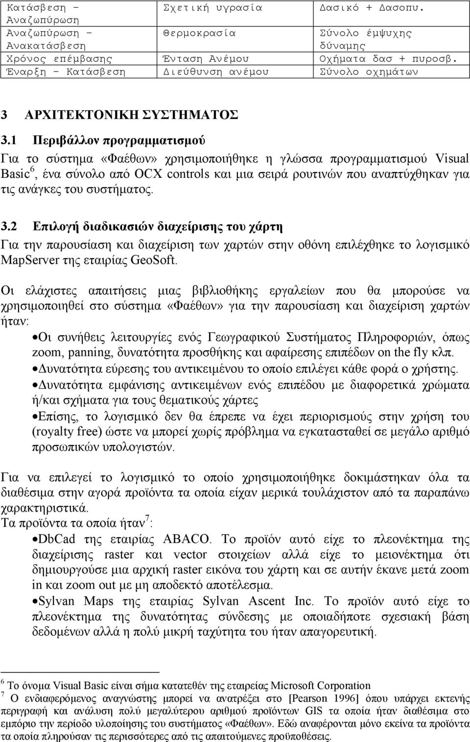 1 Περιβάλλον προγραμματισμού Για το σύστημα «Φαέθων» χρησιμοποιήθηκε η γλώσσα προγραμματισμού Visual Basic 6, ένα σύνολο από OCX controls και μια σειρά ρουτινών που αναπτύχθηκαν για τις ανάγκες του