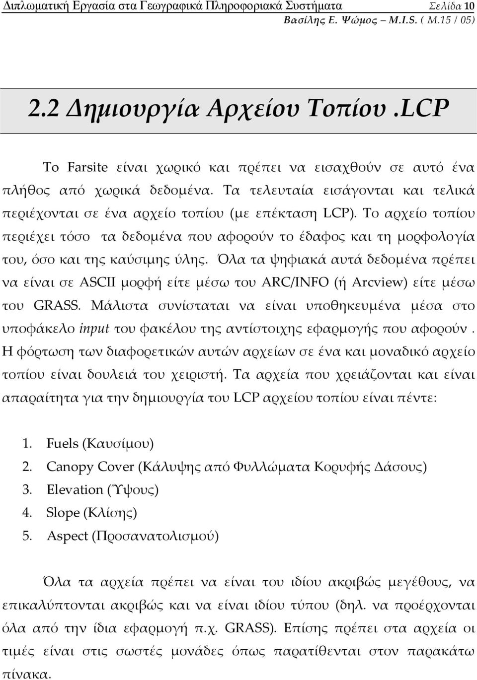 Το αρχείο τοπίου περιέχει τόσο τα δεδομένα που αφορούν το έδαφος και τη μορφολογία του, όσο και της καύσιμης ύλης.