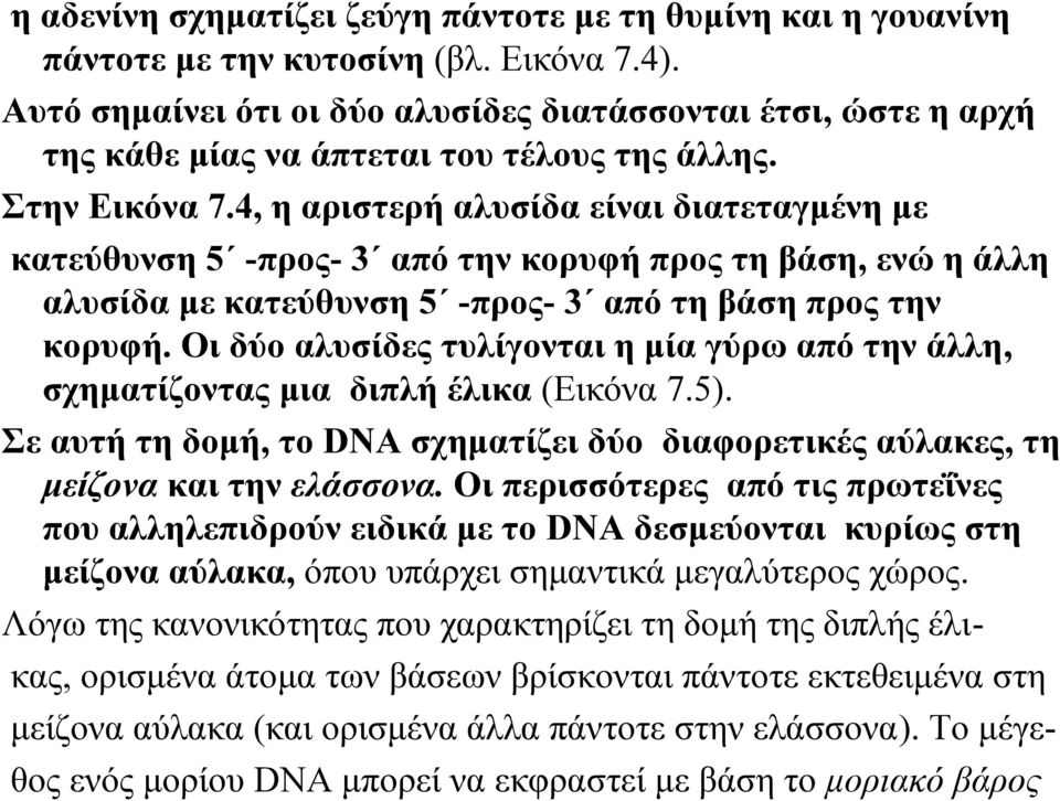 4, η αριστερή αλυσίδα είναι διατεταγμένη με κατεύθυνση 5 -προς-3 απότηνκορυφήπροςτηβάση, ενώ η άλλη αλυσίδα με κατεύθυνση 5 -προς-3 από τη βάση προς την κορυφή.