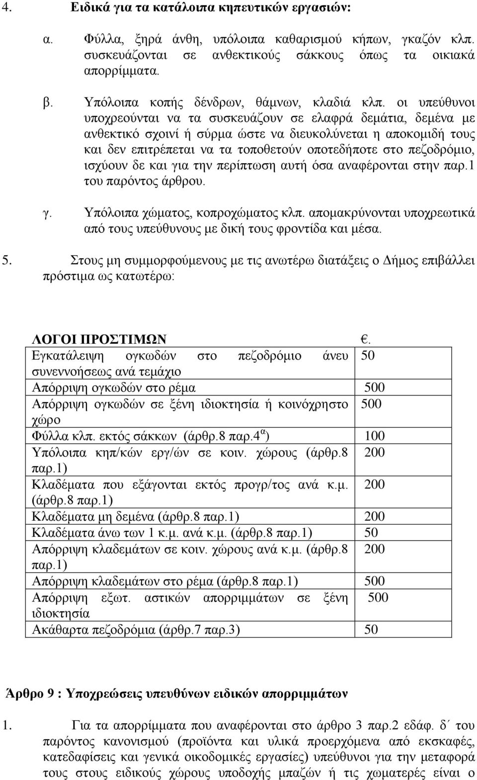 νη ππεύζπλνη ππνρξενύληαη λα ηα ζπζθεπάδνπλ ζε ειαθξά δεκάηηα, δεκέλα κε αλζεθηηθό ζρνηλί ή ζύξκα ώζηε λα δηεπθνιύλεηαη ε απνθνκηδή ηνπο θαη δελ επηηξέπεηαη λα ηα ηνπνζεηνύλ νπνηεδήπνηε ζην