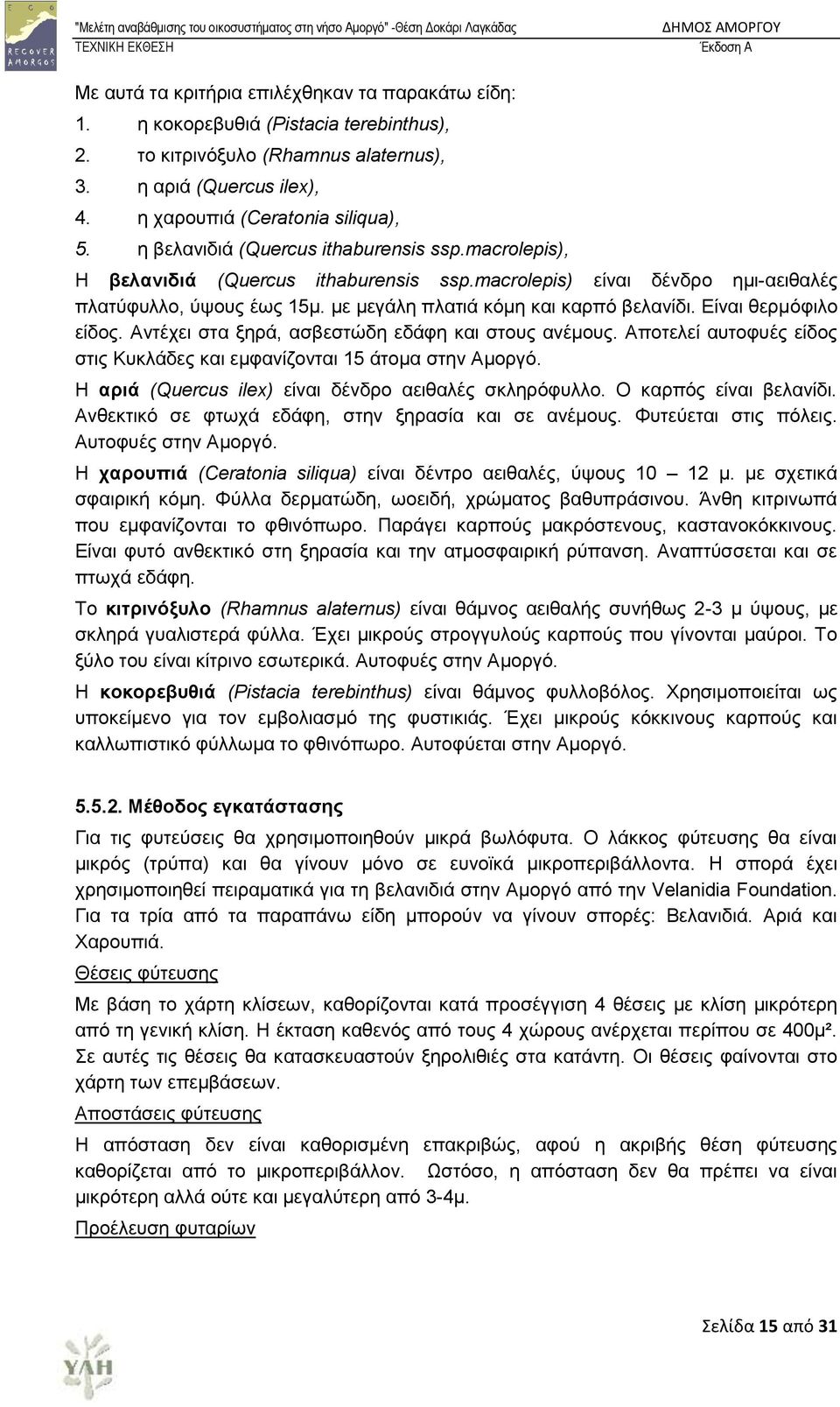 Δίλαη ζεξκφθηιν είδνο. Αληέρεη ζηα μεξά, αζβεζηψδε εδάθε θαη ζηνπο αλέκνπο. Απνηειεί απηνθπέο είδνο ζηηο Κπθιάδεο θαη εκθαλίδνληαη 15 άηνκα ζηελ Ακνξγφ.