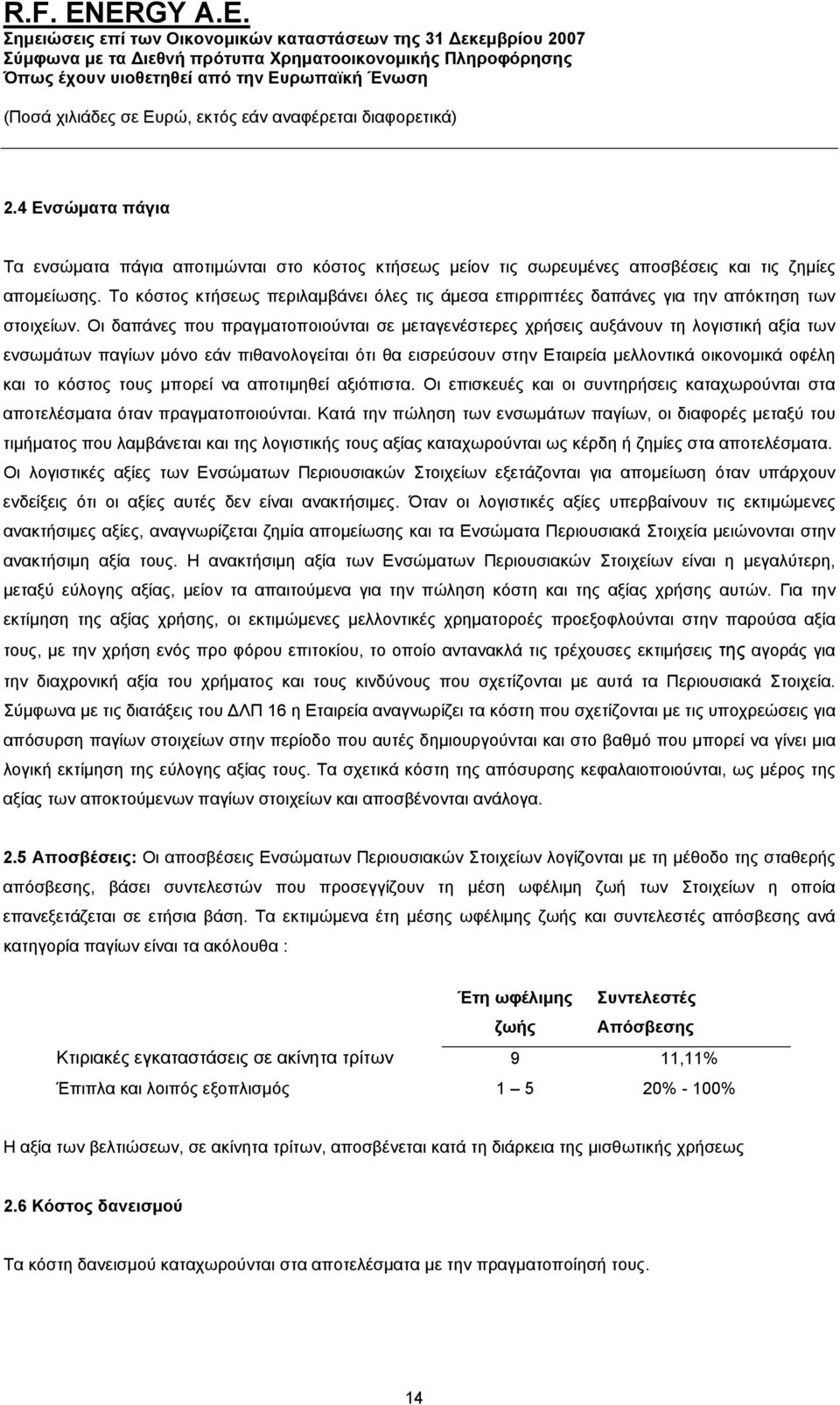 Οι δαπάνες που πραγματοποιούνται σε μεταγενέστερες χρήσεις αυξάνουν τη λογιστική αξία των ενσωμάτων παγίων μόνο εάν πιθανολογείται ότι θα εισρεύσουν στην Εταιρεία μελλοντικά οικονομικά οφέλη και το