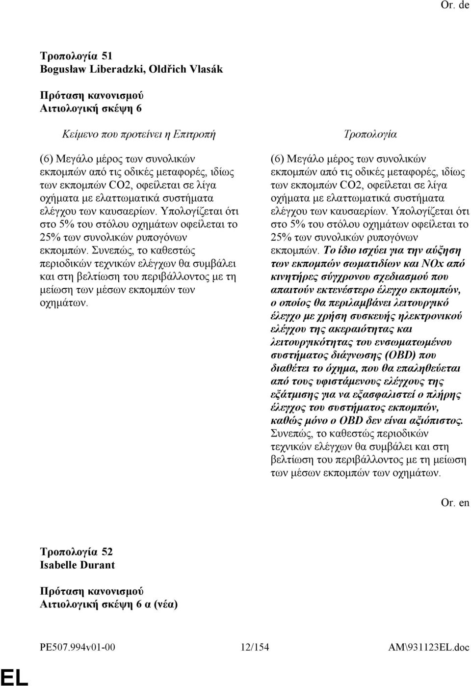 Συνεπώς, το καθεστώς περιοδικών τεχνικών ελέγχων θα συμβάλει και στη βελτίωση του περιβάλλοντος με τη μείωση των μέσων εκπομπών των οχημάτων.