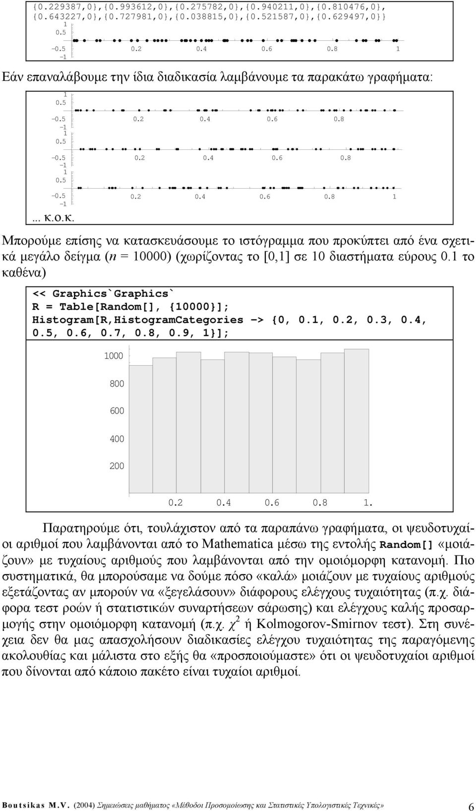 το καθένα << Graphcs`Graphcs` R Table[Radom[], {}]; Hstogram[R,HstogramCategores -> {,.,.,.3,.4,.5,.6,.7,.8,