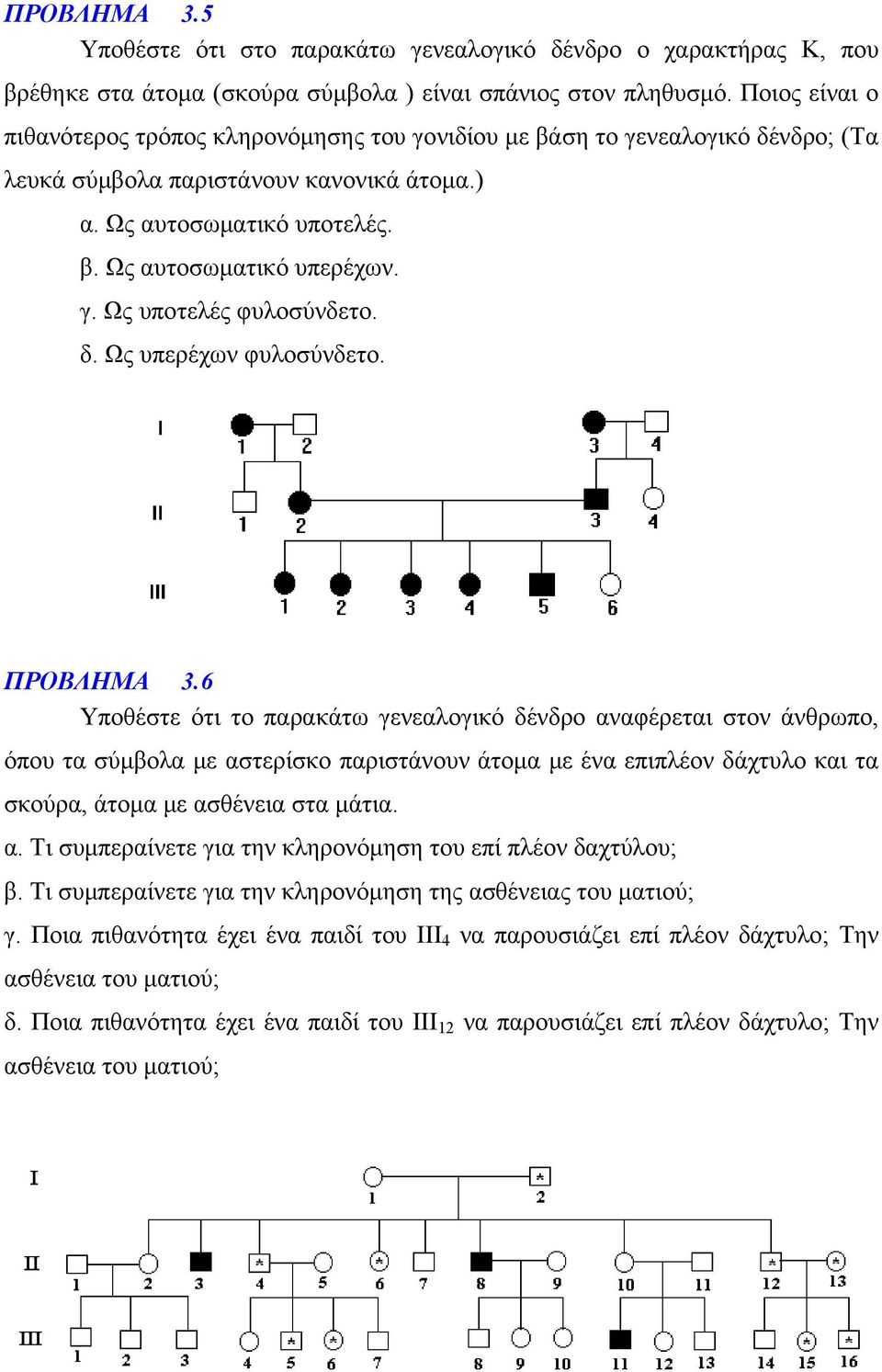 δ. Ως υπερέχων φυλοσύνδετο. ΠΡΟΒΛΗΜΑ 3.