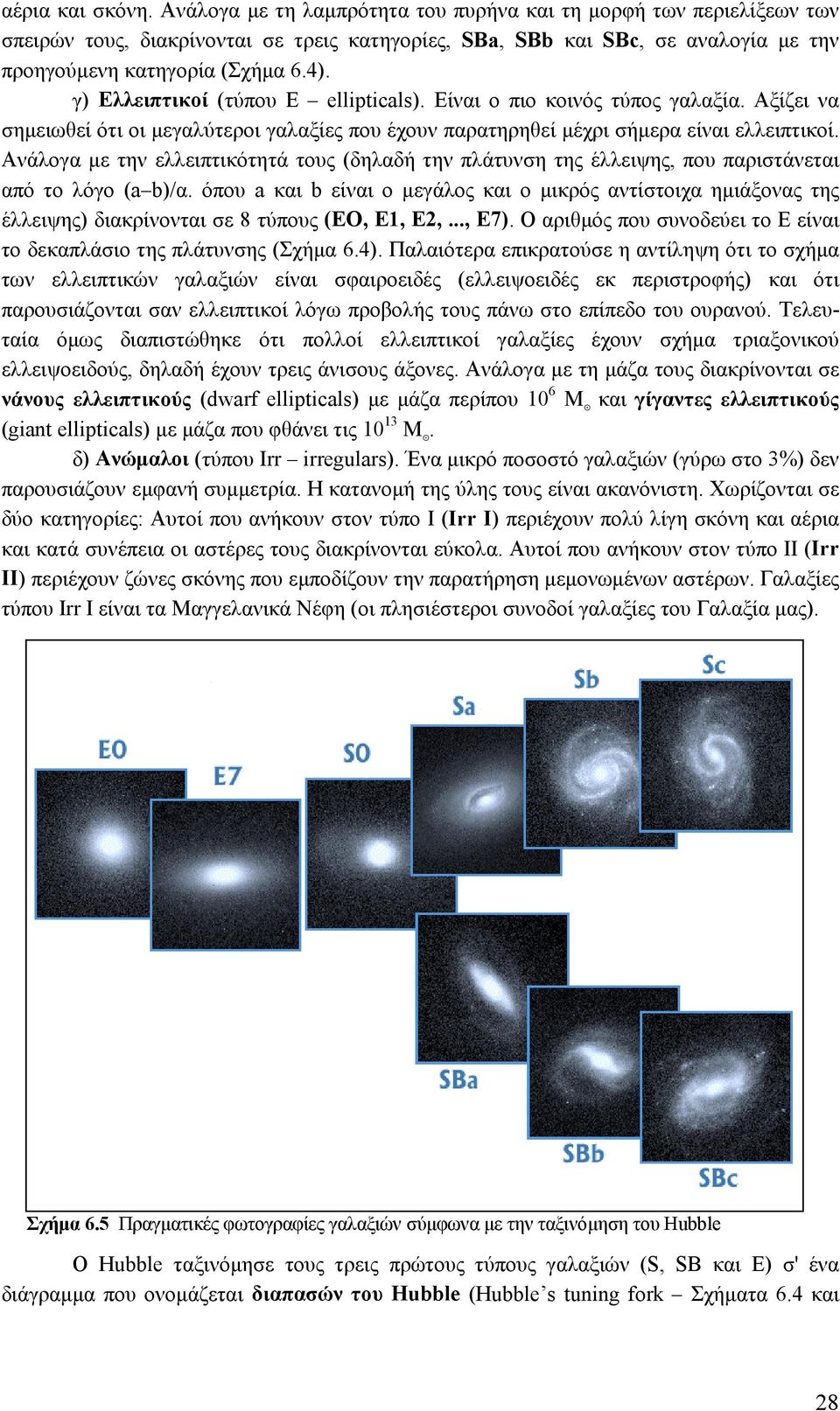 γ) Ελλειπτικοί (τύπου Ε ellipticals). Είναι ο πιο κοινός τύπος γαλαξία. Αξίζει να σημειωθεί ότι οι μεγαλύτεροι γαλαξίες που έχουν παρατηρηθεί μέχρι σήμερα είναι ελλειπτικοί.