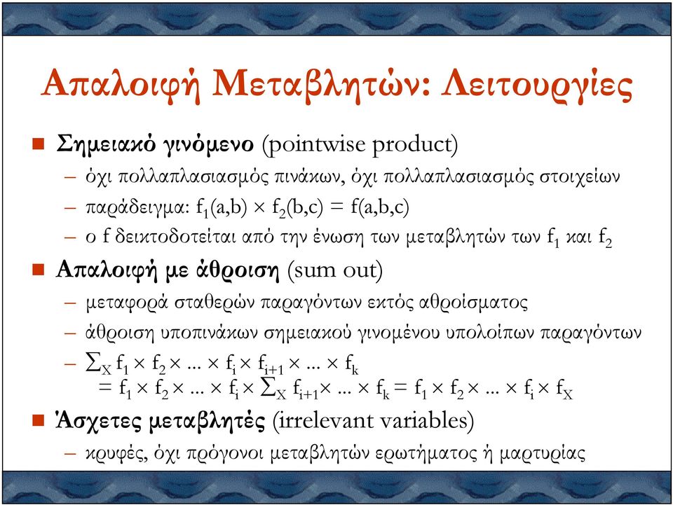 αθροίσµατος... fi... =... fi Xfi+1... fk=.