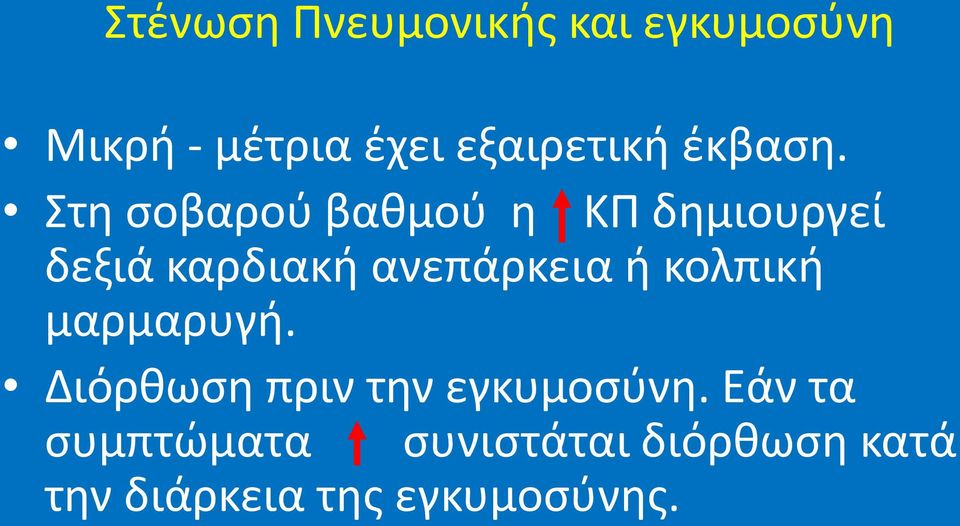 τθ ςοβαροφ βακμοφ θ ΚΠ δθμιουργεί δεξιά καρδιακι ανεπάρκεια ι