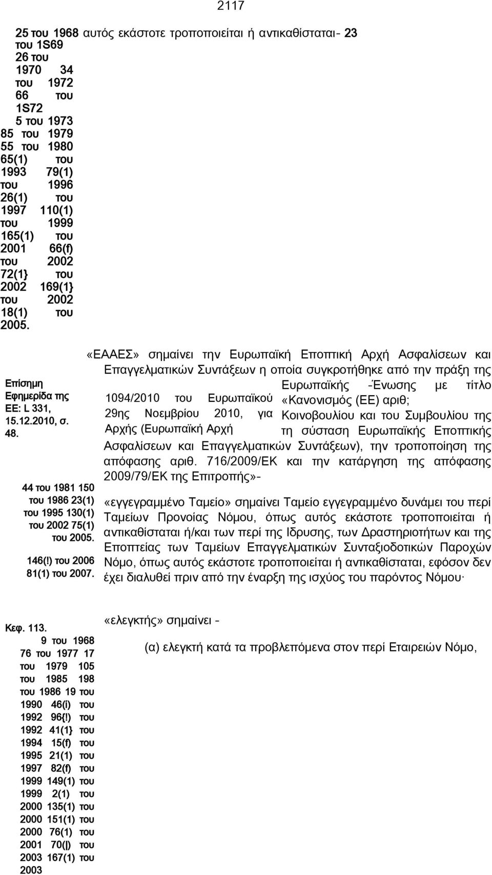 του 1999 165(1) του 2001 66(f) του 2002 72(1} του 2002 169(1} του 2002 18(1) του 2005.