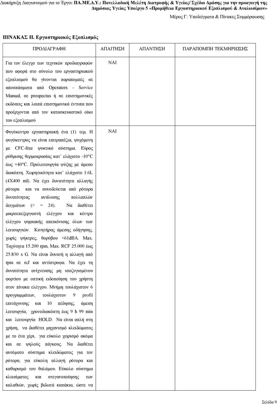 ή σε επιστημονικές εκδόσεις και λοιπά επιστημονικά έντυπα που προέρχονται από τον κατασκευαστικό οίκο του εξοπλισμού Φυγόκεντρο εργαστηριακή ένα (1) τεμ.