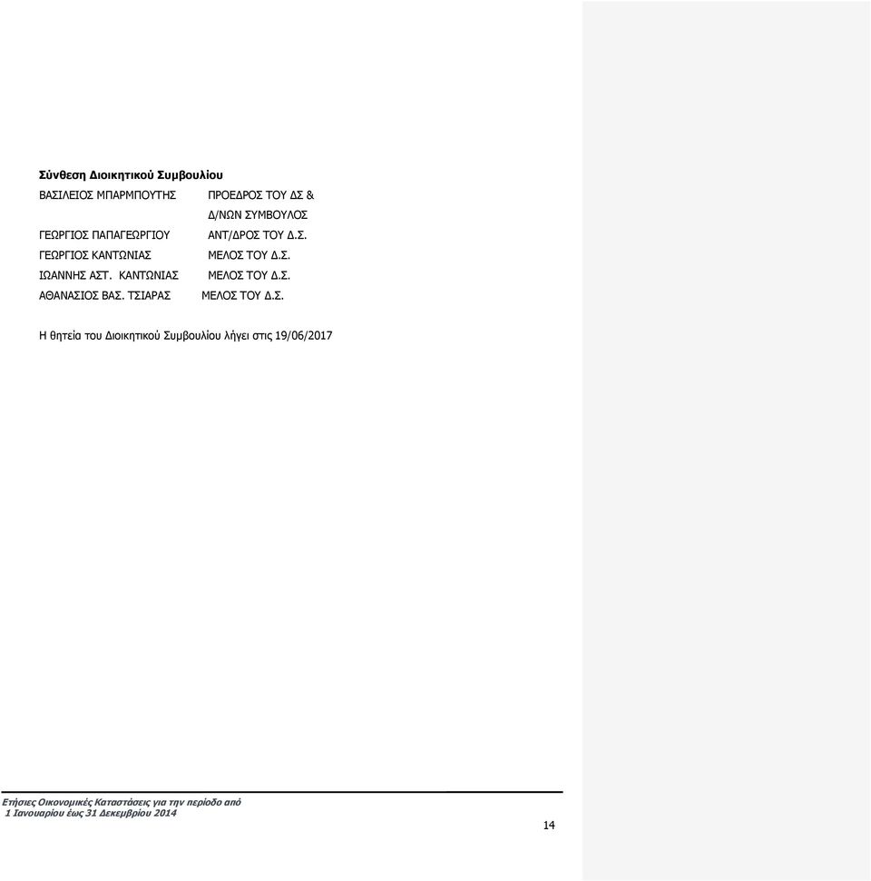 Σ. ΙΩΑΝΝΗΣ ΑΣΤ. ΚΑΝΤΩΝΙΑΣ ΜΕΛΟΣ ΤΟΥ Δ.Σ. ΑΘΑΝΑΣΙΟΣ ΒΑΣ.