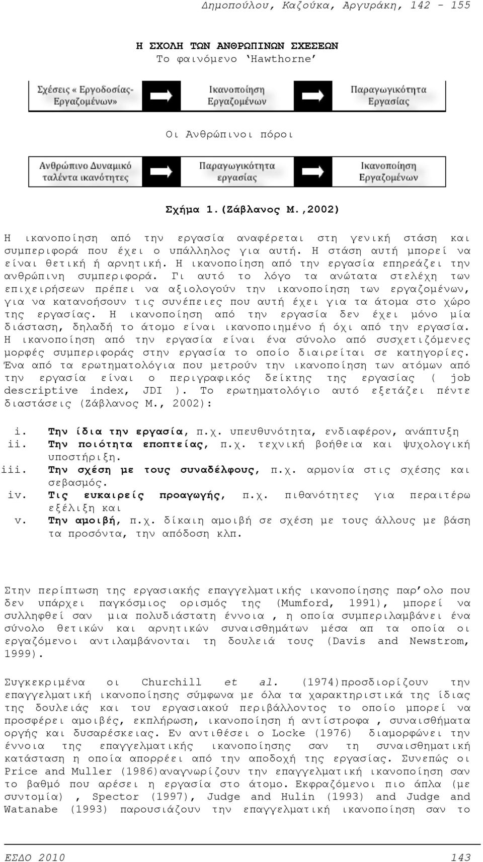 Η ικανοποίηση από την εργασία επηρεάζει την ανθρώπινη συμπεριφορά.