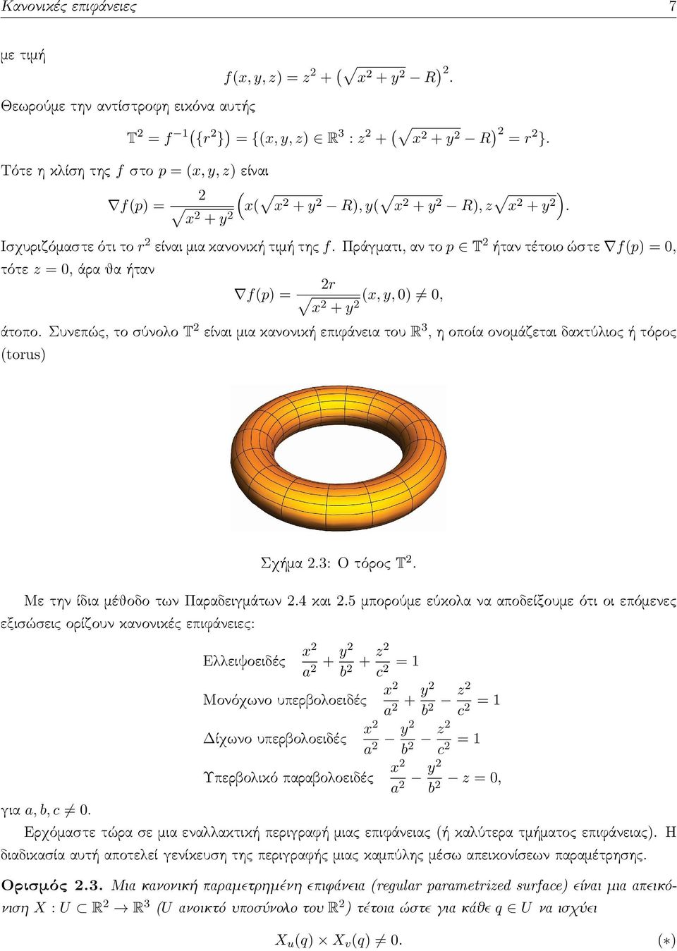 Πράγματι, αν το p T 2 ήταν τέτοιο ώστε f(p) = 0, τότε z = 0, άρα θα ήταν f(p) = 2r (x, y, 0) 0, x 2 + y2 άτοπο.