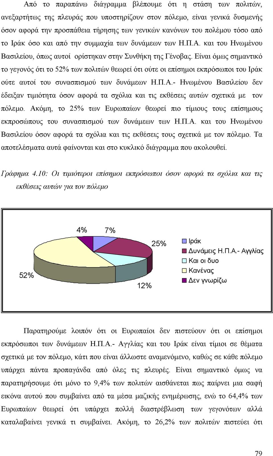 Είναι όµως σηµαντικό το γεγονός ότι το 52% των πολιτών θεωρεί ότι ούτε οι επίσηµοι εκπρόσωποι του Ιράκ ούτε αυτοί του συνασπισµού των δυνάµεων Η.Π.Α.