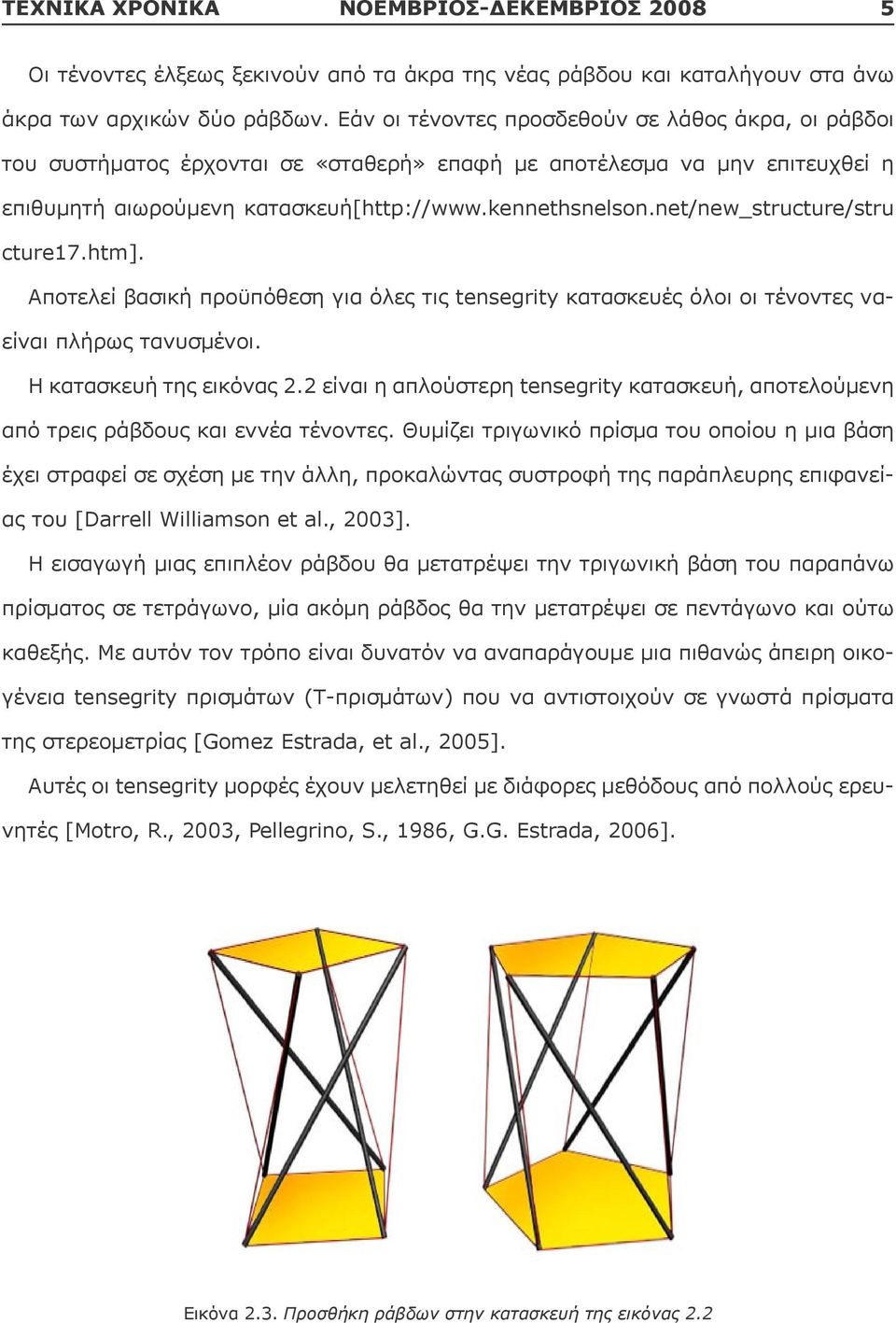 net/new_structure/stru cture17.htm]. Αποτελεί βασική προϋπόθεση για όλες τις tensegrity κατασκευές όλοι οι τένοντες ναείναι πλήρως τανυσµένοι. Η κατασκευή της εικόνας 2.