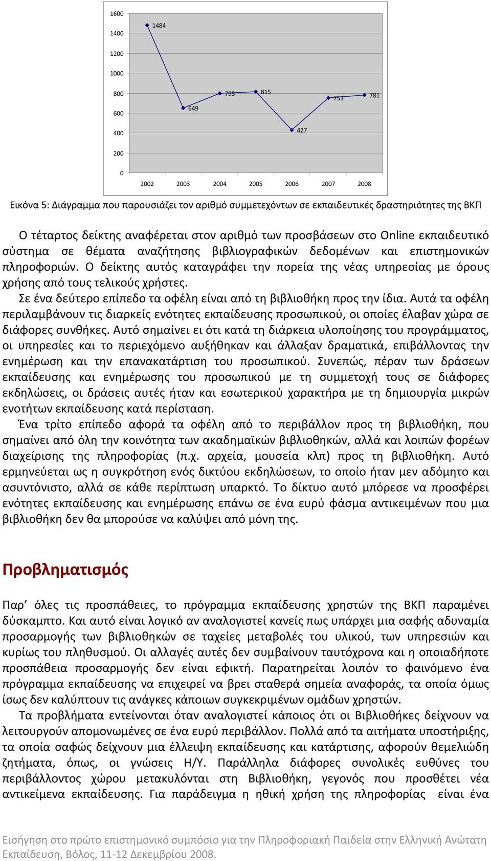 Ο δείκτης αυτός καταγράφει την πορεία της νέας υπηρεσίας με όρους χρήσης από τους τελικούς χρήστες. Σε ένα δεύτερο επίπεδο τα οφέλη είναι από τη βιβλιοθήκη προς την ίδια.