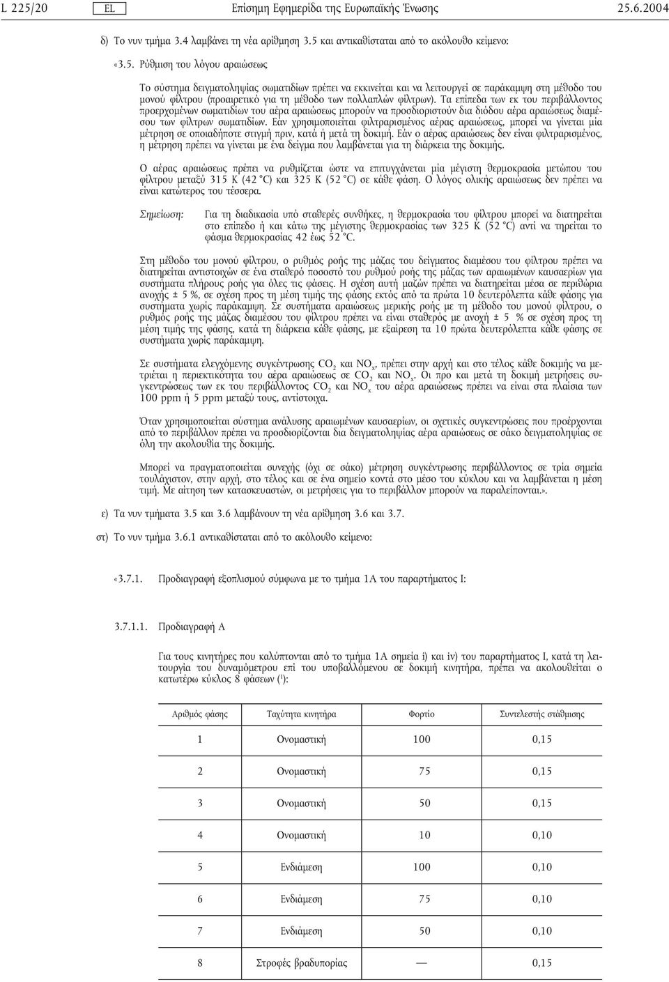 6.2004 δ) Το νυν τµήµα 3.4 λαµβάνει τη νέα αρίθµηση 3.5 