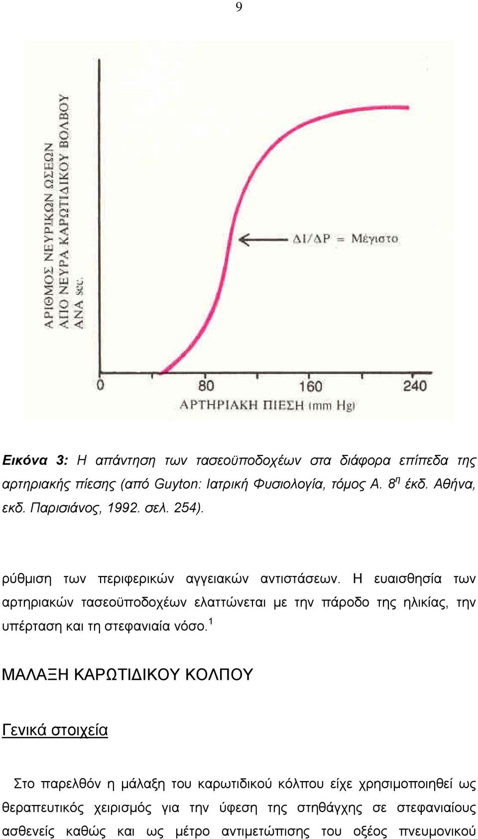 Η ευαισθησία των αρτηριακών τασεοϋποδοχέων ελαττώνεται με την πάροδο της ηλικίας, την υπέρταση και τη στεφανιαία νόσο.