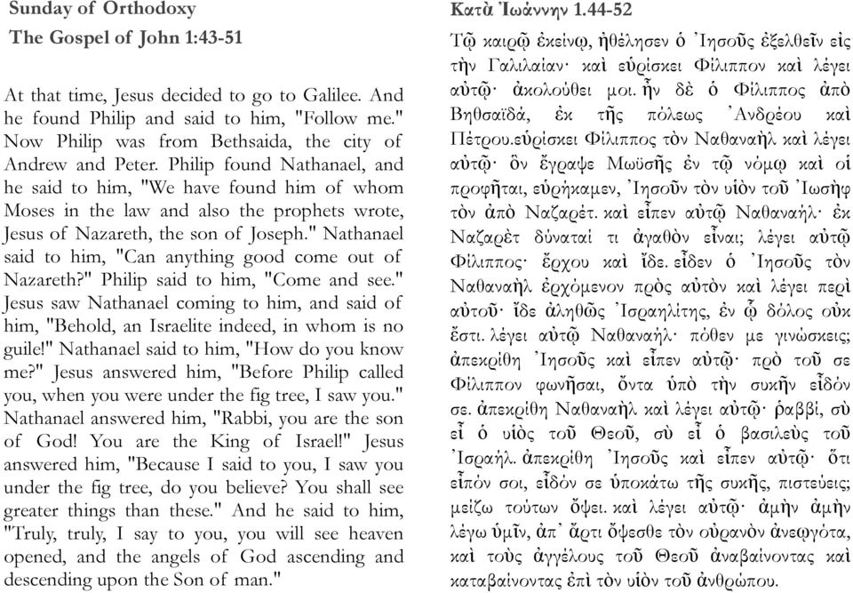 Philip found Nathanael, and he said to him, "We have found him of whom Moses in the law and also the prophets wrote, Jesus of Nazareth, the son of Joseph.