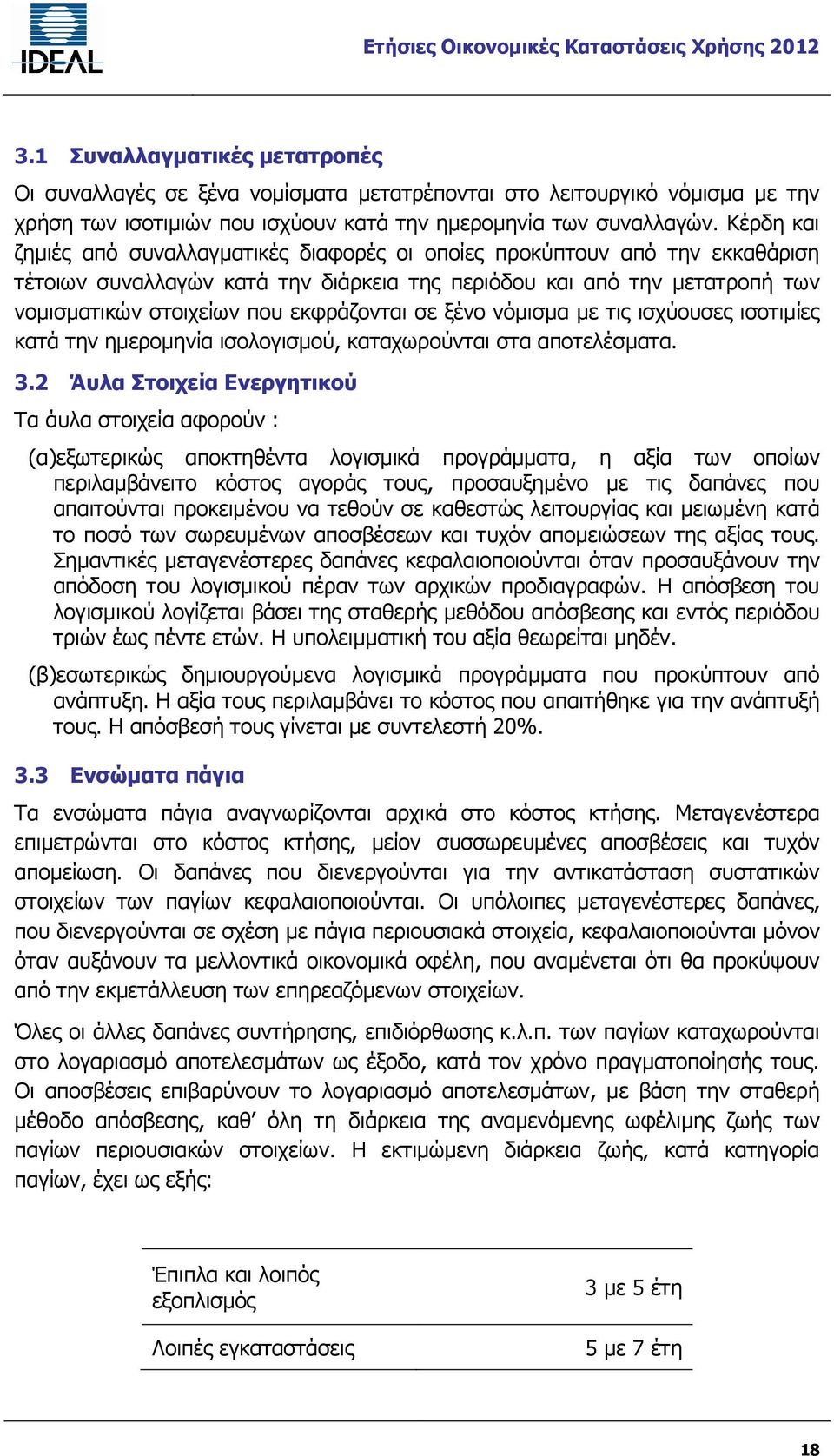 εκφράζονται σε ξένο νόμισμα με τις ισχύουσες ισοτιμίες κατά την ημερομηνία ισολογισμού, καταχωρούνται στα αποτελέσματα. 3.