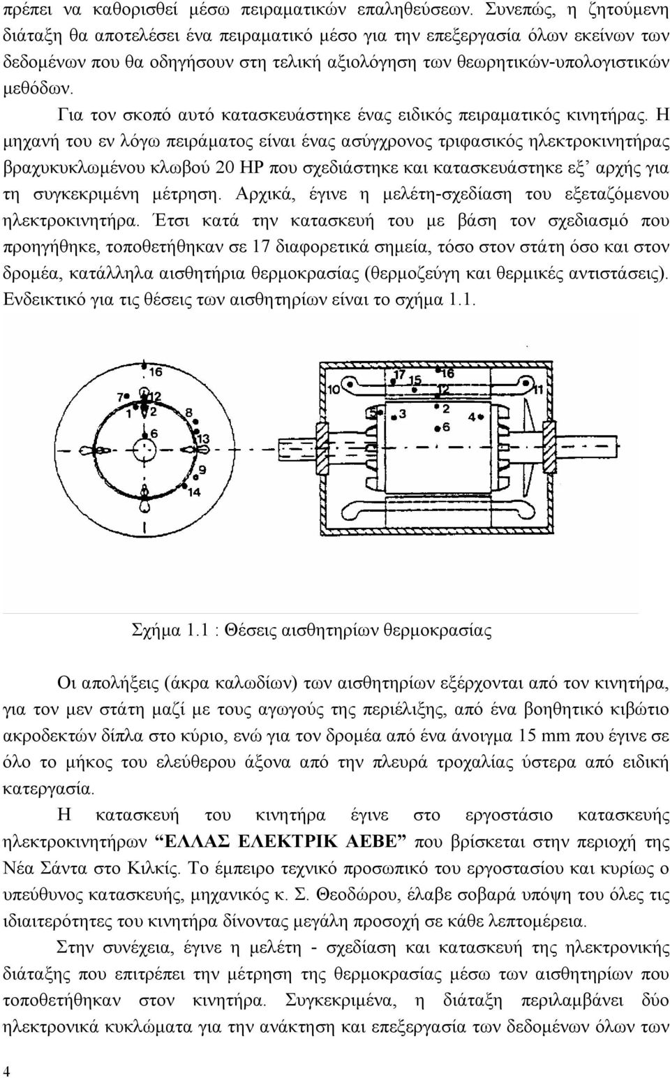 βραχυκυκλωμένου κλωβού 20 HP που σχεδιάστηκε και κατασκευάστηκε εξ αρχής για τη συγκεκριμένη μέτρηση Αρχικά, έγινε η μελέτη-σχεδίαση του εξεταζόμενου ηλεκτροκινητήρα Έτσι κατά την κατασκευή του με