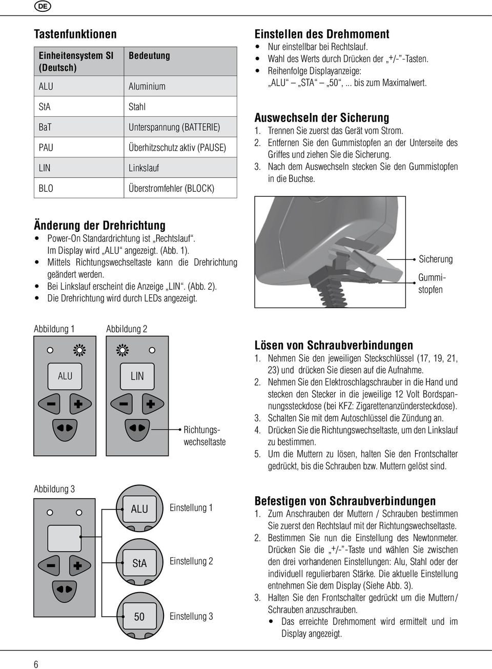 Trennen Sie zuerst das Gerät vom Strom. 2. Entfernen Sie den Gummistopfen an der Unterseite des Griffes und ziehen Sie die Sicherung. 3.